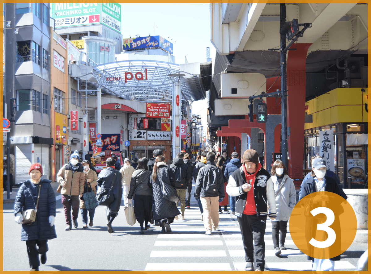 JR高円寺駅から高円寺PAL歯科医院までの道のり